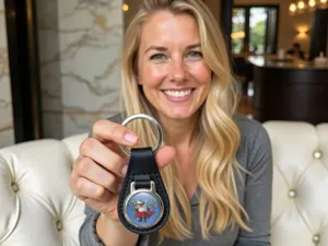 Key Ring Holder High-End Leather Racing Style